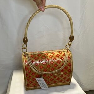 NWT Thai Straw Crossbody Formal Bag